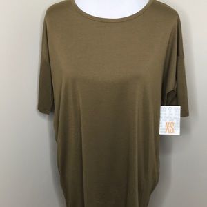 LuLaRoe XS Solid Brown Irma Top NWTs